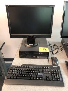 LENOVO THINKCENTRE PC W/INTEL VPRO, VIEWSONIC VA1903WMB MONITOR