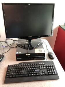 LENOVO THINKCENTRE PC W/INTEL VPRO, VIEWSONIC VX2262WM MONITOR