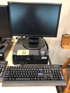 LENOVO THINKCENTRE PC W/INTEL CORE 2 DUO, NEC MULTISYNC LCD 195WXM MONITOR