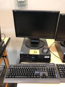 LENOVO THINKCENTRE PC W/INTEL CORE 2 DUO, NEC MULTISYNC LCD 195WXM MONITOR