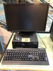 LENOVO THINKCENTRE PC W/INTEL CORE 2 DUO, NEC MULTISYNC EA221WM MONITOR