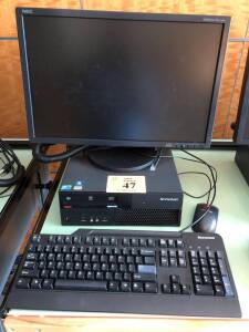 LENOVO THINKCENTRE PC W/INTEL CORE 2 DUO, NEC MULTISYNC EA221WM MONITOR