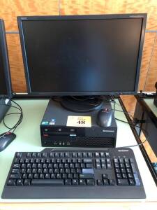 LENOVO THINKCENTRE PC W/INTEL CORE 2 DUO, NEC MULTISYNC EA221WM MONITOR