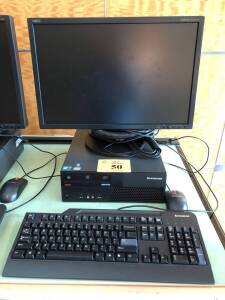 LENOVO THINKCENTRE PC W/INTEL CORE 2 DUO, NEC MULTISYNC EA221WM MONITOR