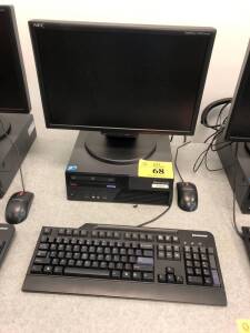 LENOVO THINKCENTRE PC W/INTEL CORE 2 DUO, NEC MULTISYNC LCD 195WXM MONITOR