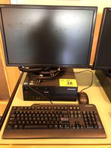 LENOVO THINKCENTRE PC W/INTEL CORE 2 DUO, NEC MULTISYNC EA221WM MONITOR