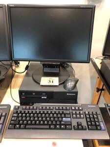 LENOVO THINKCENTRE PC W/INTEL CORE 2 DUO, NEC MULTISYNC LCD 195WXM MONITOR