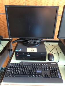 LENOVO THINKCENTRE PC W/INTEL CORE 2 DUO, NEC MULTISYNC EA221WM MONITOR