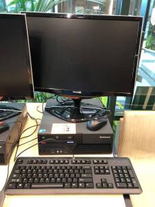 LENOVO THINKCENTRE PC W/INTEL CORE 2 DUO, VIEWSONIC VX2262WM MONITOR