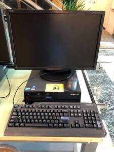 LENOVO THINKCENTRE PC W/INTEL CORE 2 DUO, NEC MULTISYNC EA221WM MONITOR