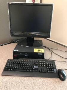 LENOVO THINKCENTRE PC W/PENTIUM DUAL CORE, VIEWSONIC VX1932WM MONITOR