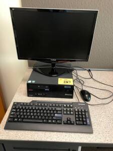 LENOVO THINKCENTRE PC W/PENTIUM DUAL CORE, VIEWSONIC VX2262WM MONITOR