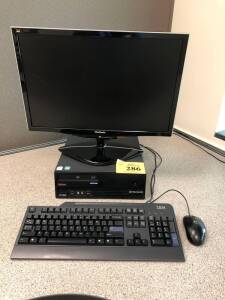 LENOVO THINKCENTRE PC W/PENTIUM DUAL CORE, VIEWSONIC VX2262WM MONITOR