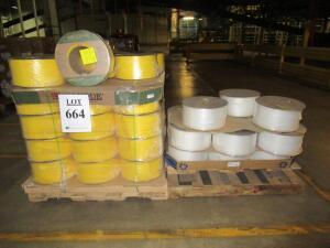 (44) ROLLS OF YELLOW SIGNODE SP PLASTIC STRAPPING AND (15) ROLLS OF WHITE SIGNODE SP PLASTIC STRAPPING
