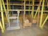 (LOT) CONTENTS OF RACKING, CAT LITTER, JIB, SAND, FORK EXTENSIONS, BOLTS, TABLES, PLASTIC ETC. - 14