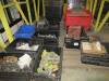 (LOT) CONTENTS OF RACKING, CAT LITTER, JIB, SAND, FORK EXTENSIONS, BOLTS, TABLES, PLASTIC ETC. - 20