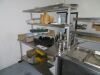 2 x S/Steel Workbenches, S/Steel Sink Unit, S/Steel Wall Mounted Shelves. (Located: Clare)