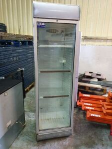 BTI Single Glass Door Upright Fridge. (Located: Cork)