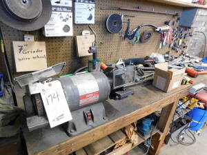 (Lot) Dayton 1/2hp Dbl. End Grinder w/ Bench