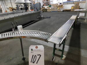 (Lot) Roller Type Conveyor, Approx. 10" x 20'L