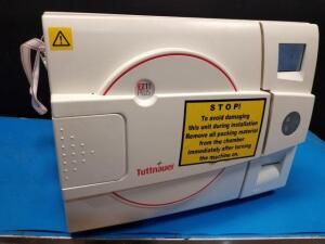 FACTORY RECONDITIONED TUTTNAUER EZ11 PLUS-D TABLETOP STERILIZER 1 year parts only Warranty*.(Warranty Code: 1PI) Item must be sold out of the US. 29” D25” W23” L Aprox 140lbs weight 