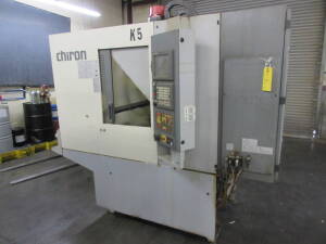 Chiron Model FZ-08W, Twin Pallet CNC Vertical Machining Center, S/N 484-42 (New 2000), (2) 22" x 12" Tables, Travels: X=450mm, Y=270mm, Z=280mm, 10,000-RPM Max. Spindle Speed, 18-Position Automatic Tool Changer, Fanuc Model 21i-M CNC Control, w/ Knoll Mod