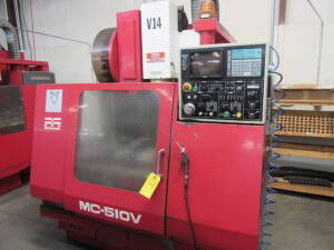 Matsuura Model MC-510V, CNC Vertical Machining Center, S/N 880506676 (New 1988), 20" X-Axis, 14" Y-Axis, 17.7" Z-Axis, 15" x 29-3/4" Work Table, 6,000-RPM Max. Spindle Speed, 20-Position Automatic Tool Changer, Matsuura CNC Control (Machine Located at 100