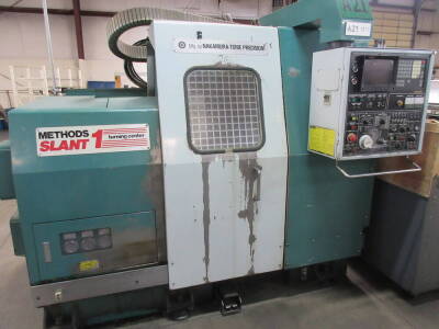 Nakamura-Tome Model Slant 1, CNC Turning Center, S/N C22007, 12" Max. Turning Dia., 4,500-RPM Max. Spindle, 2.16" Max. Spindle Bore, 12-Station Tool Holder, Fanuc CNC Control (Machine Located at 10079 East Highway 50, Mound House, NV 89706)