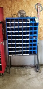 Metal shelf with 72 storage slots