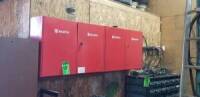 (2) WURTH 2-door wall-mount metal cabinets with key