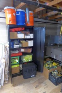 Cabinet w/Contents: Harness, Gloves, Hard Hats, Etc.
