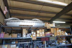 Aluminum Ladder System, Light Fixtures, Etc. on Top Shelf