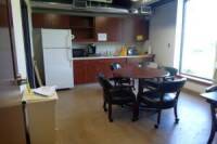 Refrigerator, Toaster Oven, Microwave, Table & Chairs