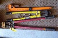Pipe Wrench & Bolt Cutters (3 Each) (Lot)