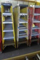 Fiberglass Step Ladders, 6' (3 Each) (Lot)