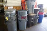 Trash Cans, Asst. (17 Each) (Lot)