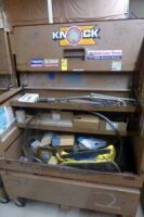 Knaack 89 Gang Box w/Contents: 2-Way Radios, Vise, 2-Way Radio Chargers, Etc.