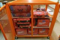 Enclosed Cart w/Milwaukee Chargers & Boxes 5' x 2 1/2'