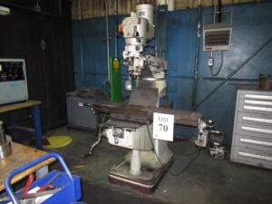 1997 ALLIANT 949-3V 3HP RAM STYLE VARIABLE SPEED VERTICAL MLLING MACHINE K2V-1714, EQUIPPED WITH 9" X 49" T-SLOTTED TABLE, SERVO POWER TABLE FEED, MIS