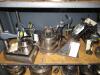 (LOT) ASSORTED GAGES, STANDS, CHUCK COMPONENTS, LEVERS, GRIPPERS, NESTS, HARDWARE CABINETS INCLUDED - 7