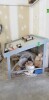 Angled metal design table 72" x60" with pneumatic assembly presses - 3