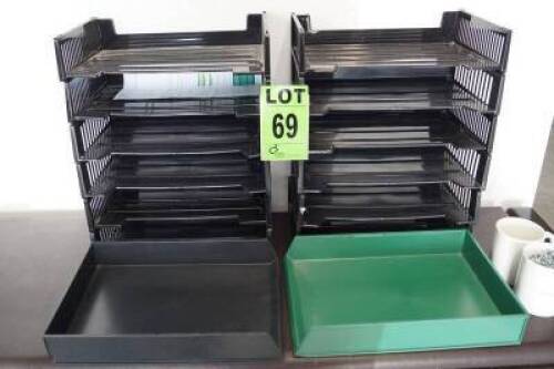 (14) plastic desktop filing tray