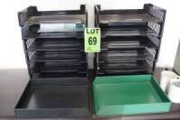 (14) plastic desktop filing tray