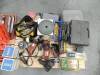 LOT: Milwaukee Angle Grinder, Drill 110 Volt, Die Grinder/ Angle Drill Pneumatic, Drill Bits, Hones, Sawzall Blades, Sanding Disks, Grinding Wheels, Misc. Dremel Kits