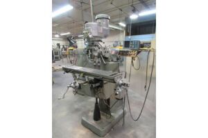 VERTICAL TURRET MILL, BRIDGEPORT 9" X 48", 2 HP variable spd. Head, servo pwr. feed, Acu-Rite 2-axis D.R.O., Coolmist coolant system, S/N 240283....