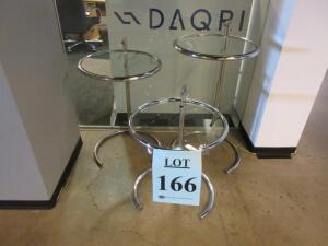 LOT (3) GLASS/CHROME STANDS