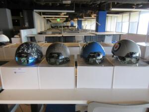 LOT (4) DAQRI CUSTOM WRAP SMART HELMETS, WITH BATTERIES AND CHARGER