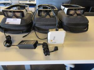 LOT (3) DAQRI SMART GLASSES, (1) COMPUTER PACK, AND (3) CASES