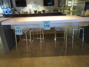 LOT (6) ACRYLIC/METAL BAR STOOLS