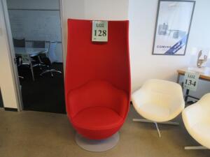 FABRIC RED HIGH BACK SWIVEL CHAIR